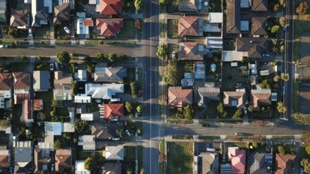 Top view of a suburb