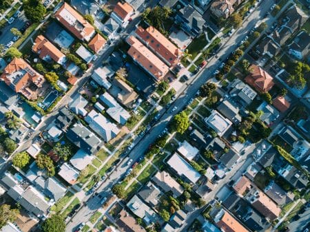 aerial view typical sydney suburb