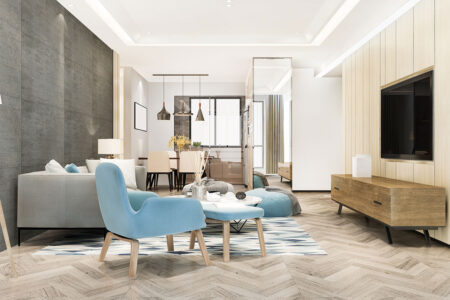 modern dining room living room with luxury decor