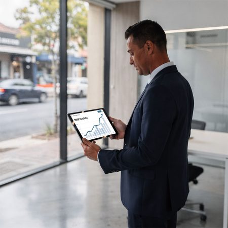 sydney inner west buyers agent looking at ipad smsf commercial property chart