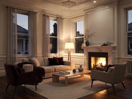 victorian house interior night time cosy